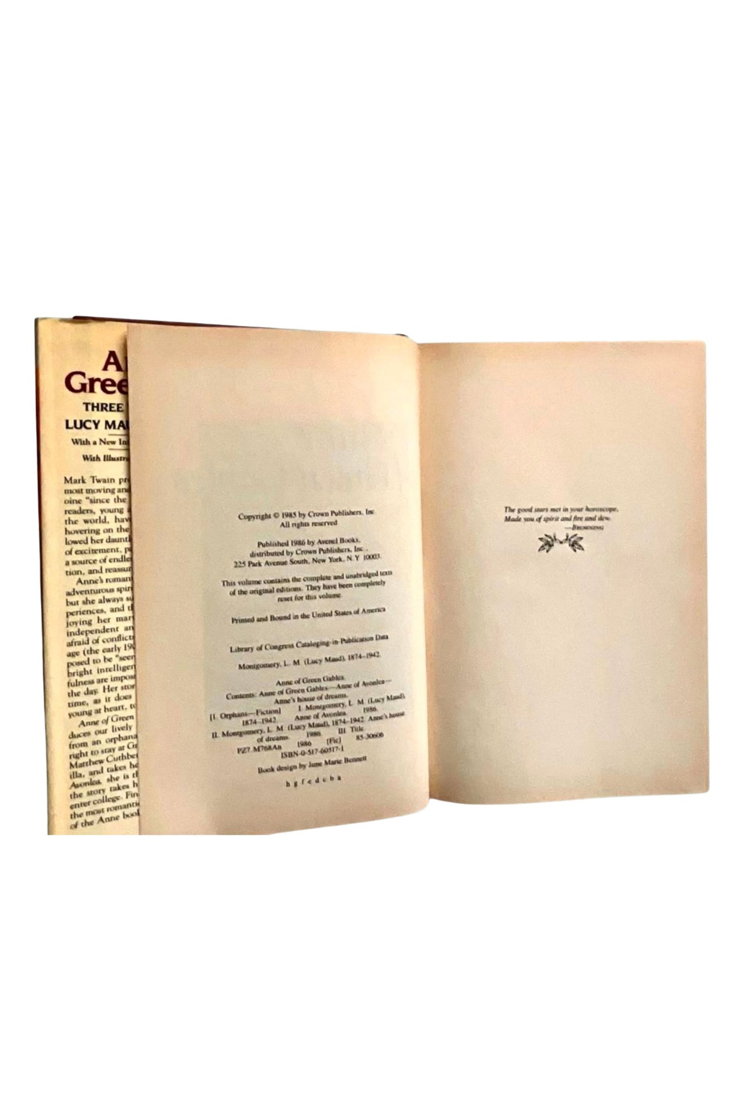 Anne of Green Gables - 3 Volumes in One by L.M. Montgomery (19 86 Avenel Books)