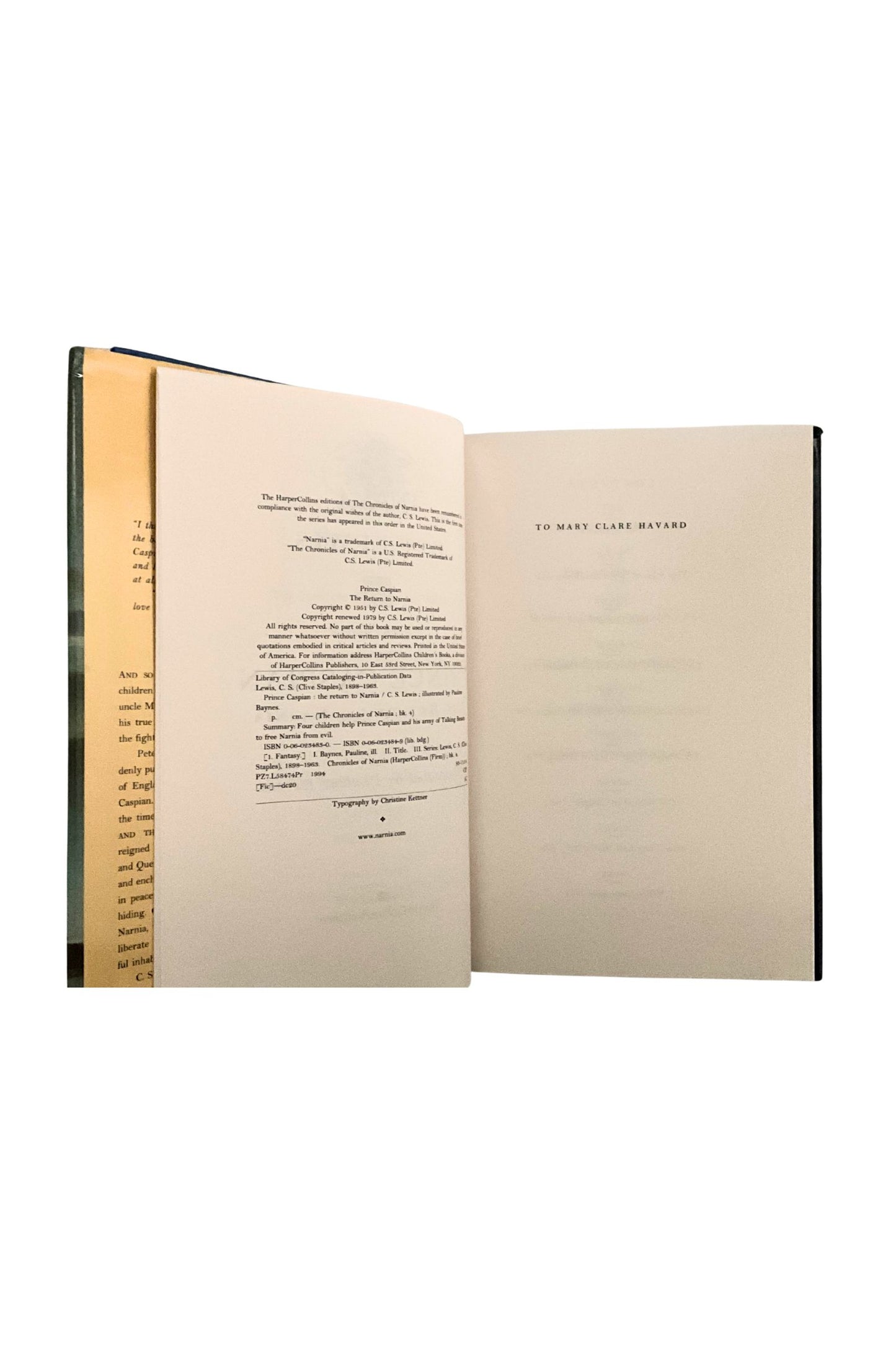 Open book showing copyright information on a white background