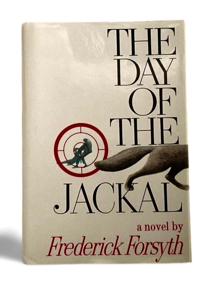 Book cover of 'The Day of the Jackal' by Frederick Forsyth on a white  background