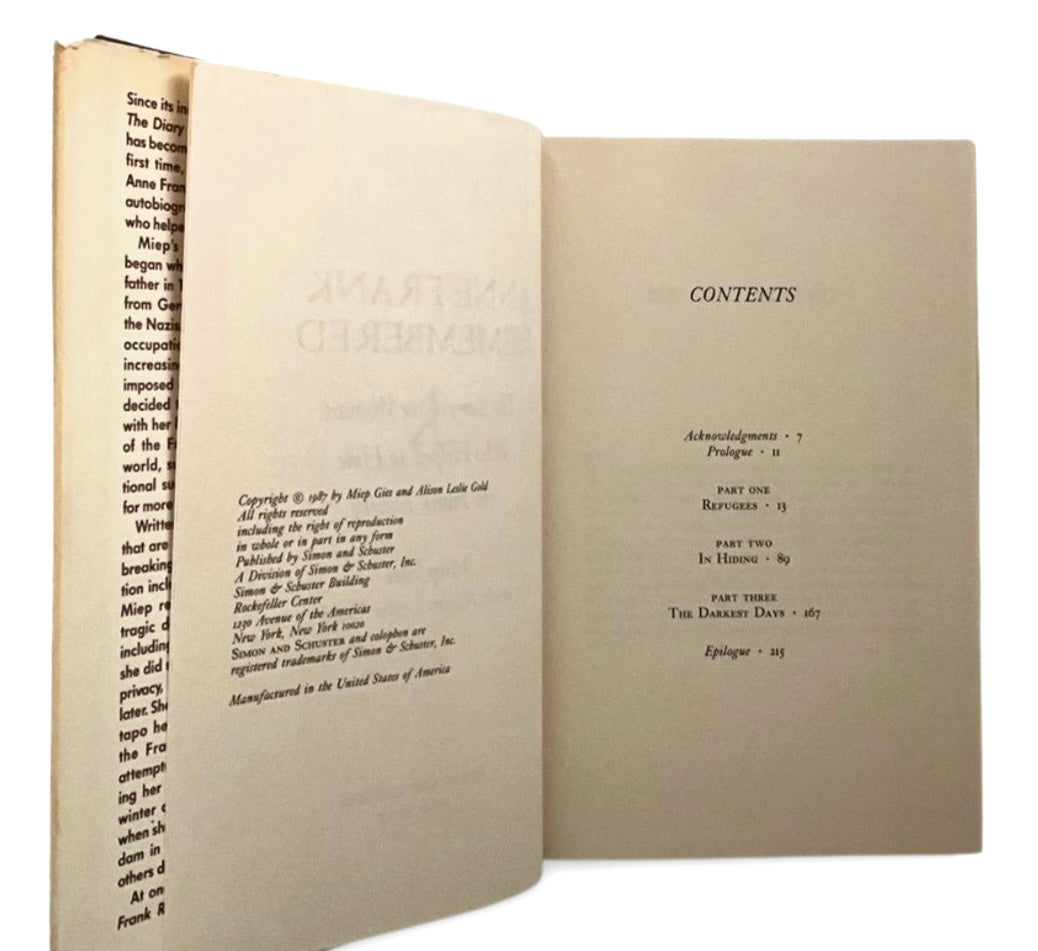 Open book showing the table of contents and copyright page.