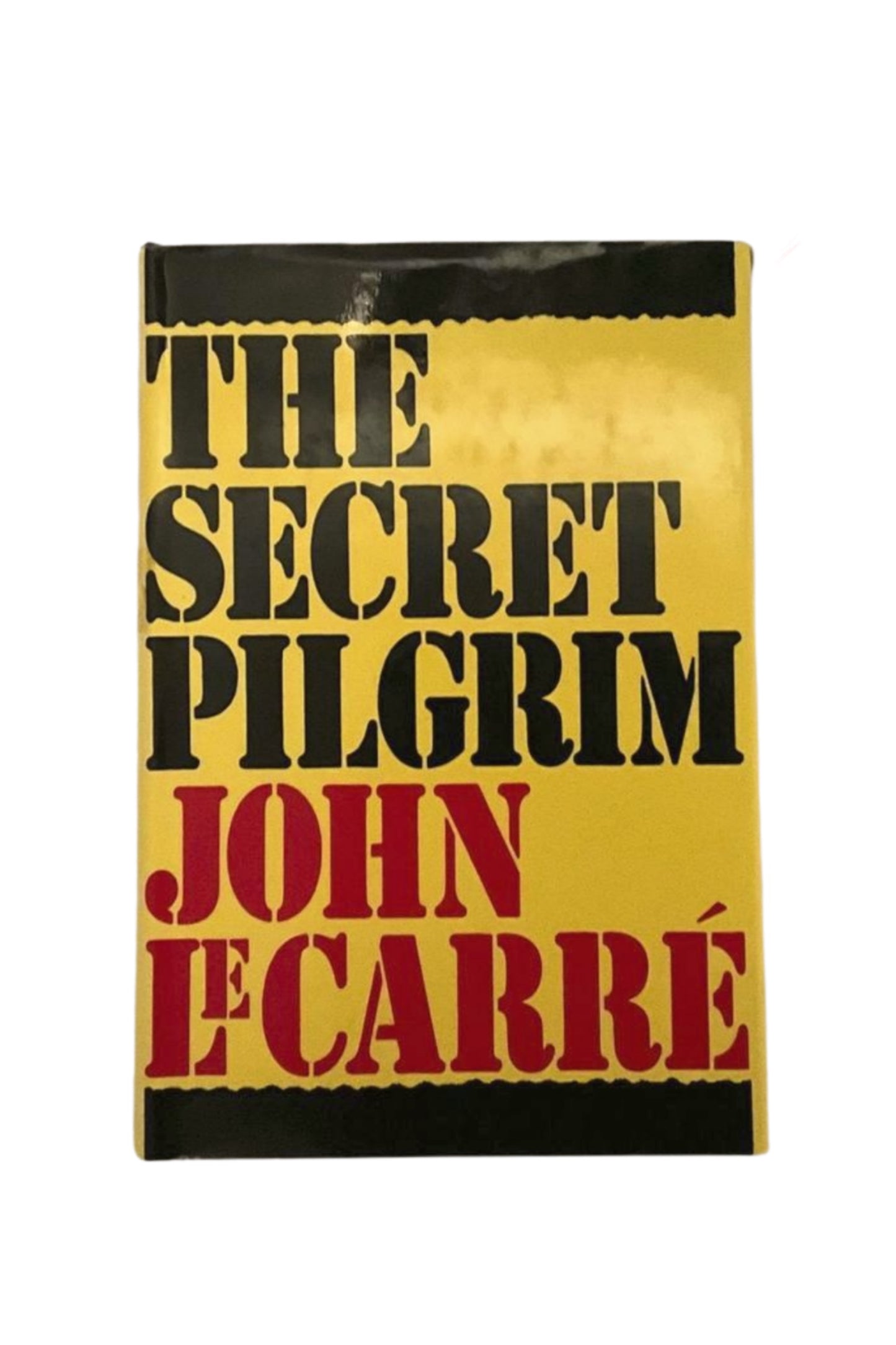 Book cover of 'The Secret Pilgrim' by John le Carre with a yellow background and black text.