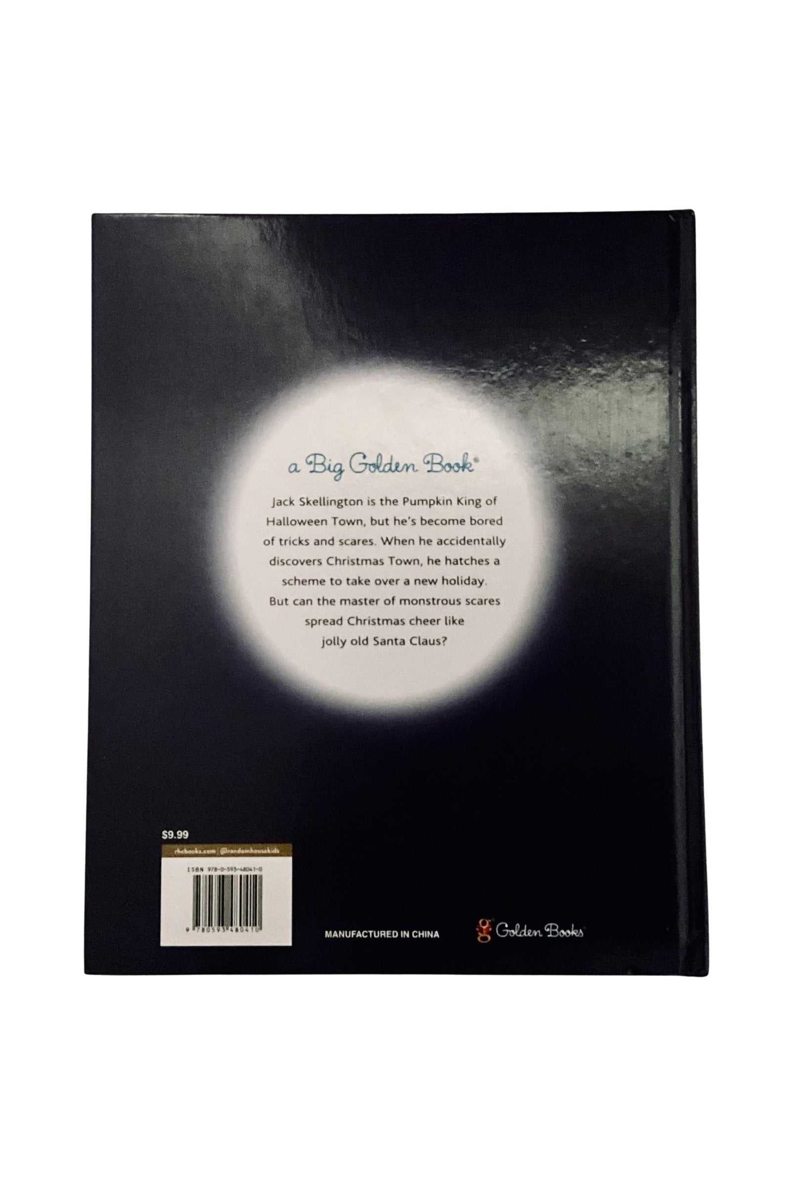 Back cover of ‘The Nightmare Before Christmas’ with text and a barcode on a white background