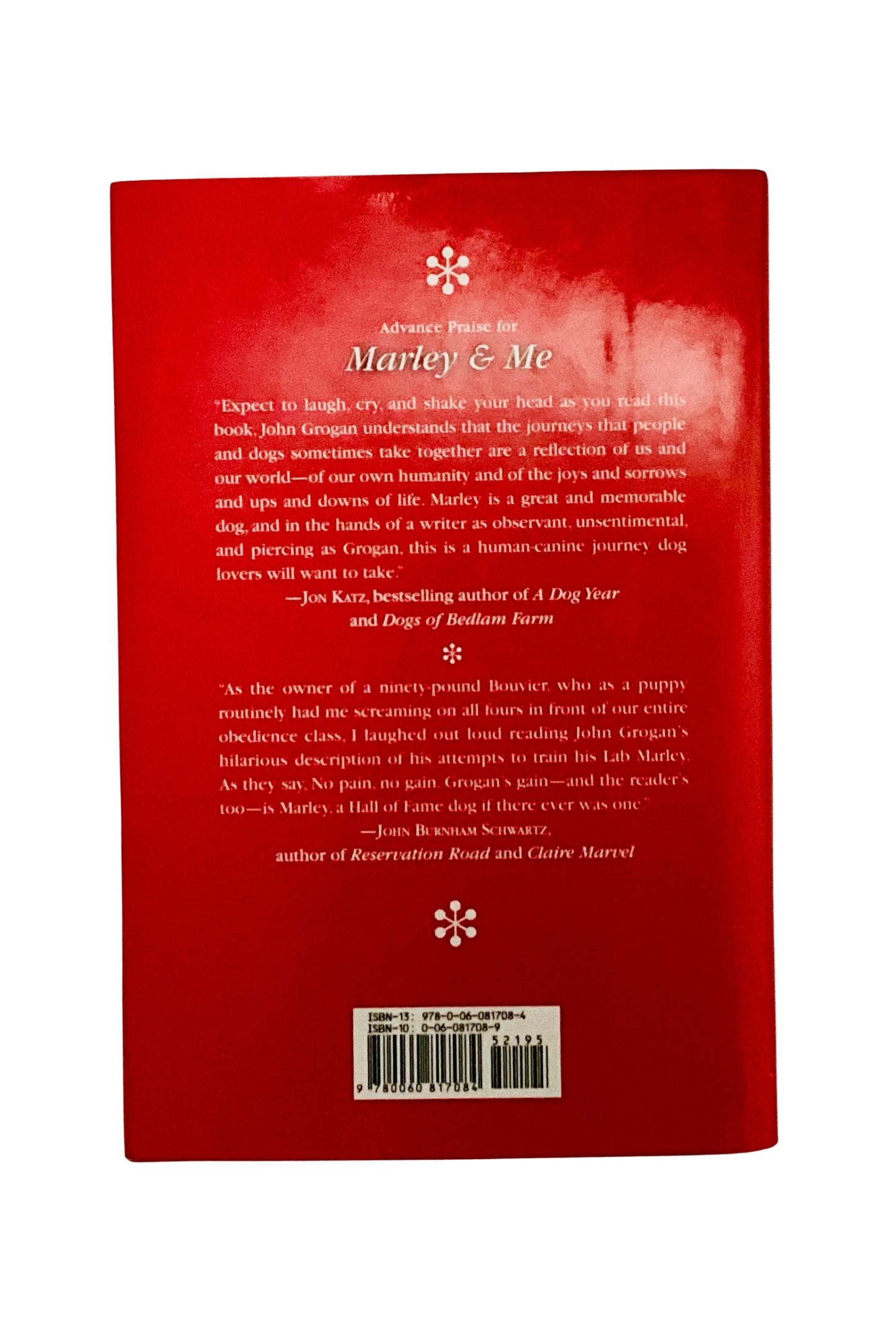 Red back cover with text and a barcode on a white background