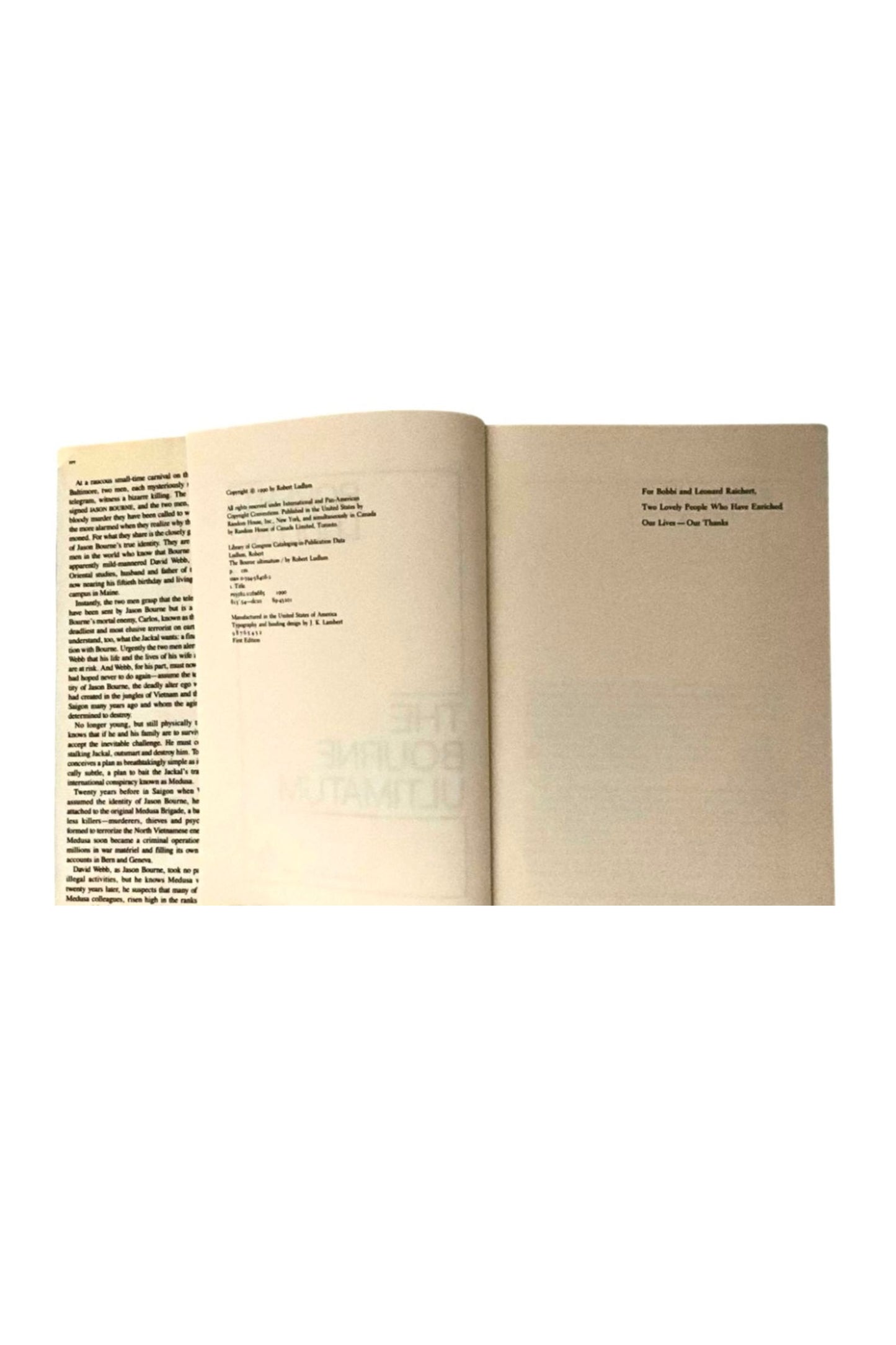 The Bourne Ultimatum 1990 First Edition HCDJ