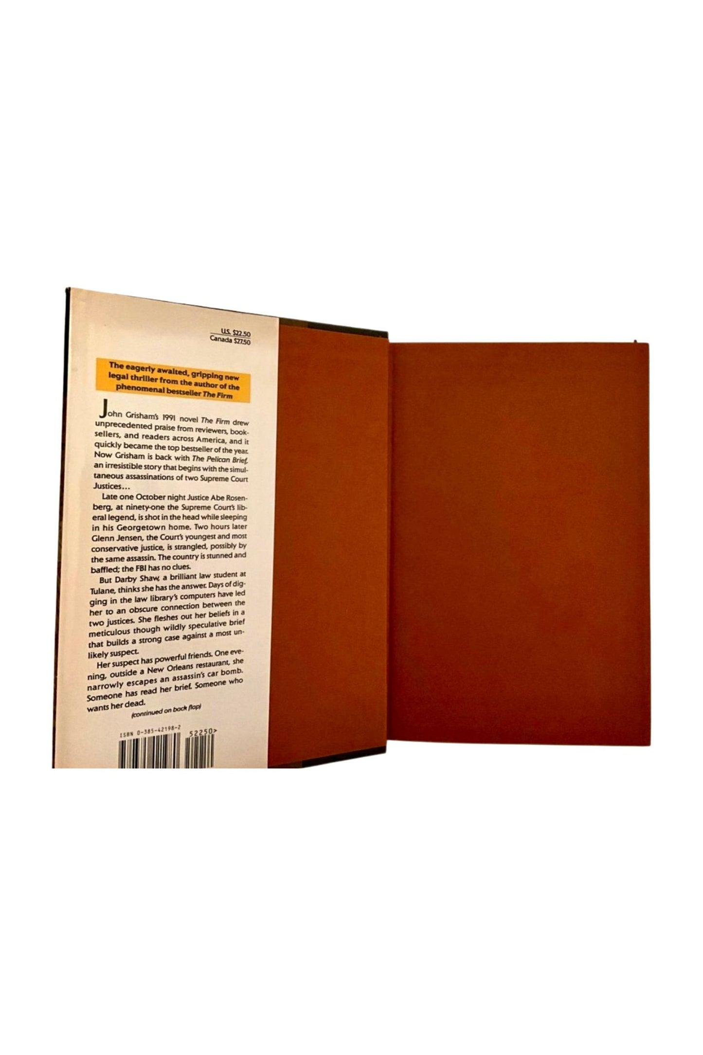 The Pelican Brief 1992 First Edition HCDJ