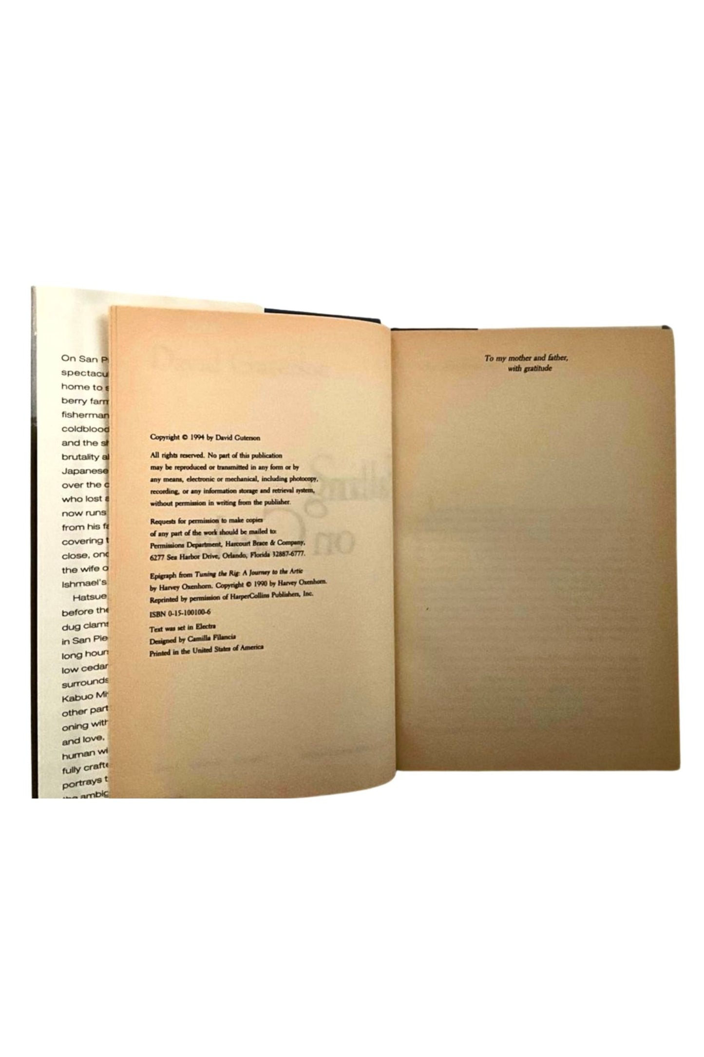 Snow Falling on Cedars (1994 HCDJ)