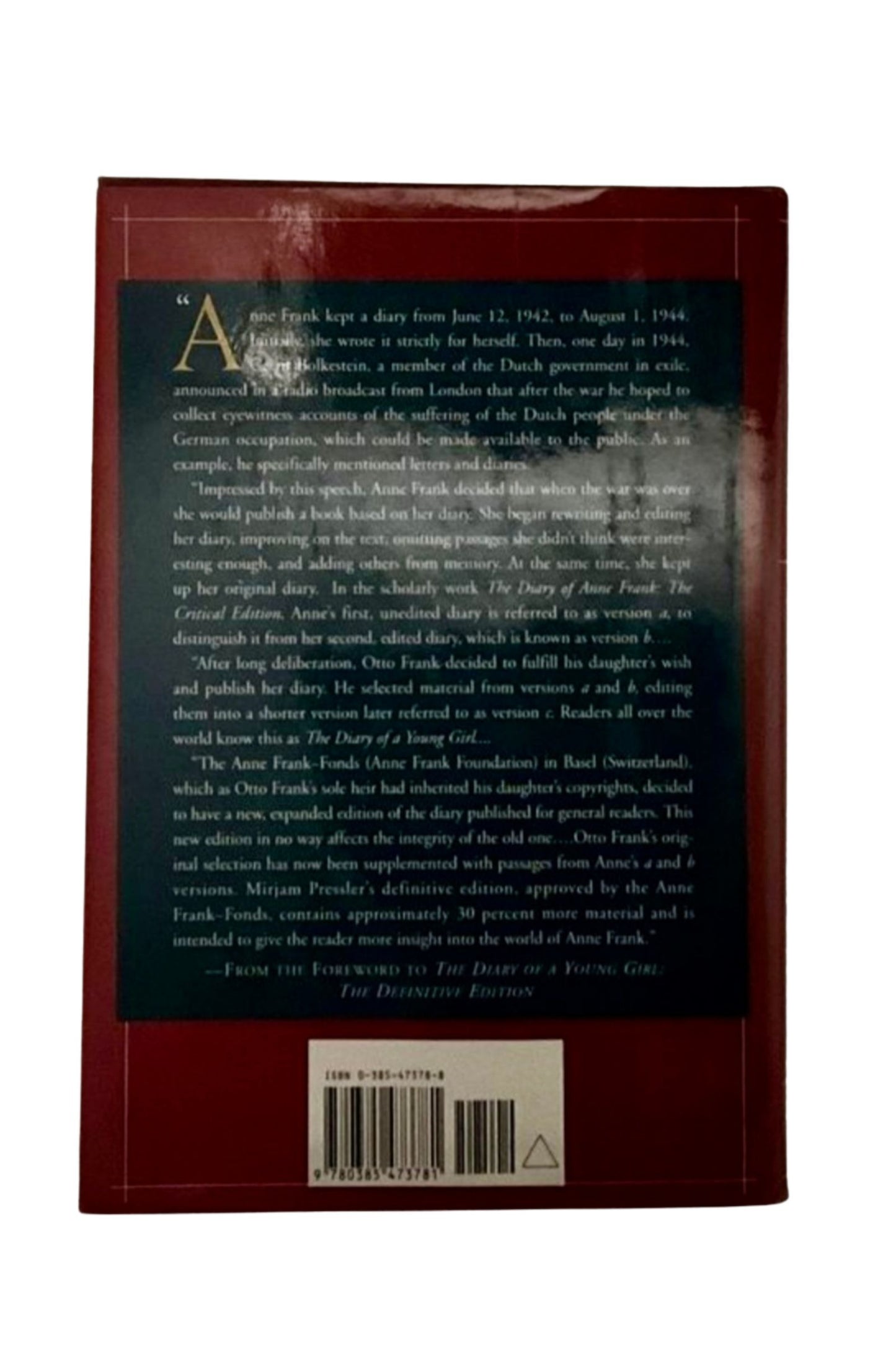 Diary of a Young Girl: The Definitive Edition by Anne Frank (1995, Doubleday)