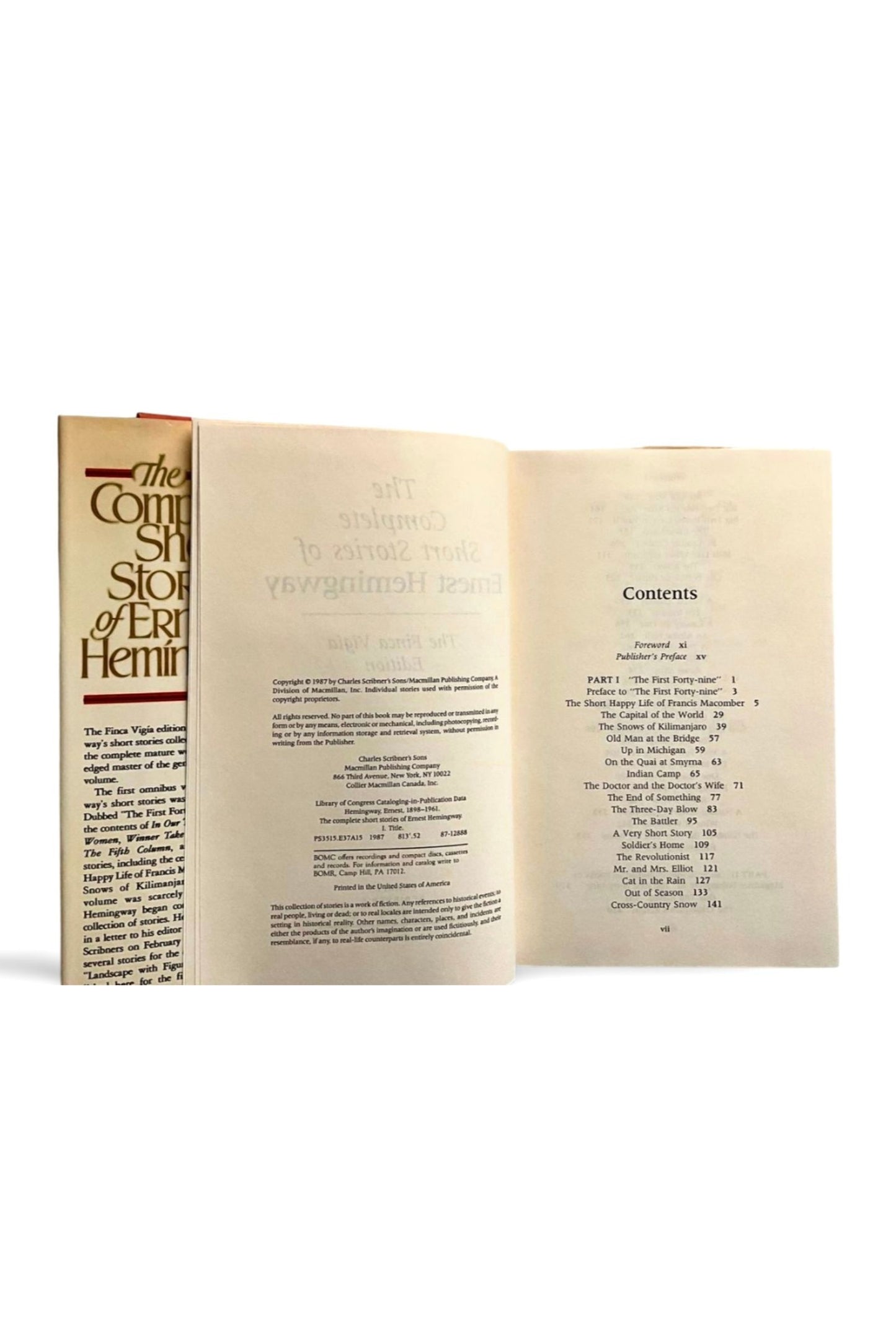 The Complete Short Stories of Ernest Hemingway 1987 BOCM (The Finca Vigia Edition)