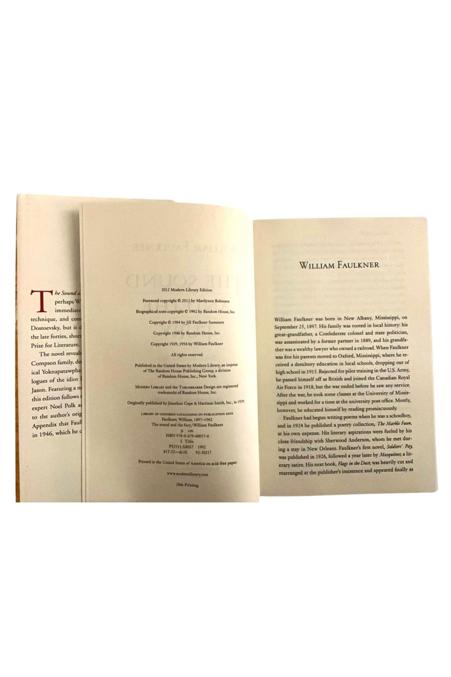 The Sound and the Fury by William Faulkner (2012 Modern Library Edition)