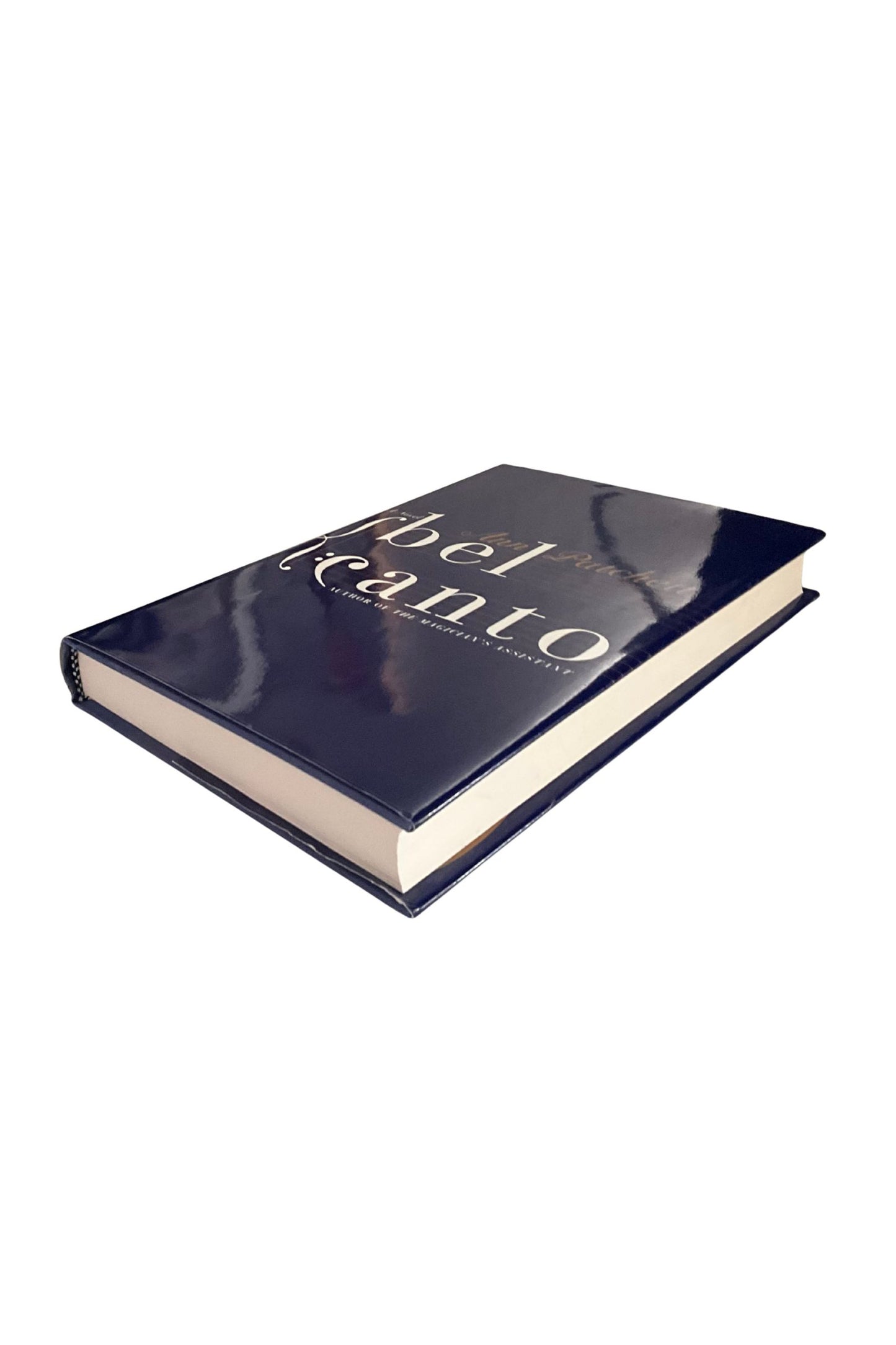 Blue book titled 'bel canto' on a white background