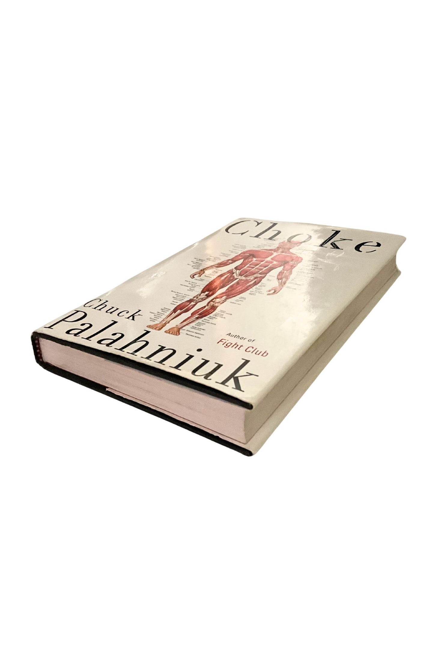 Book titled 'Choke' by Chuck Palahniuk on a white background
