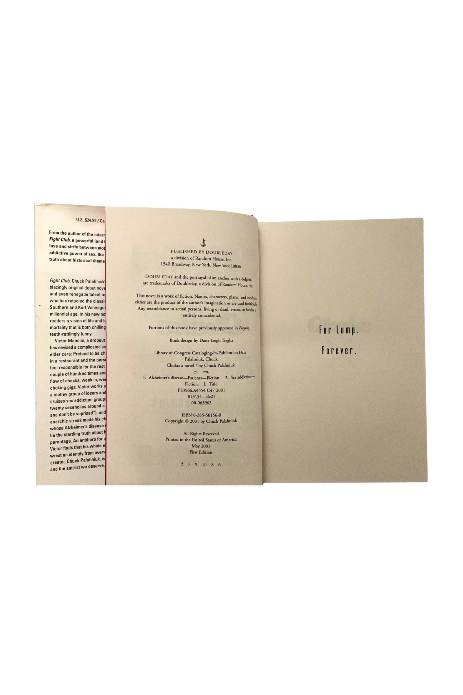 Open book showing the copyright page on  a white background