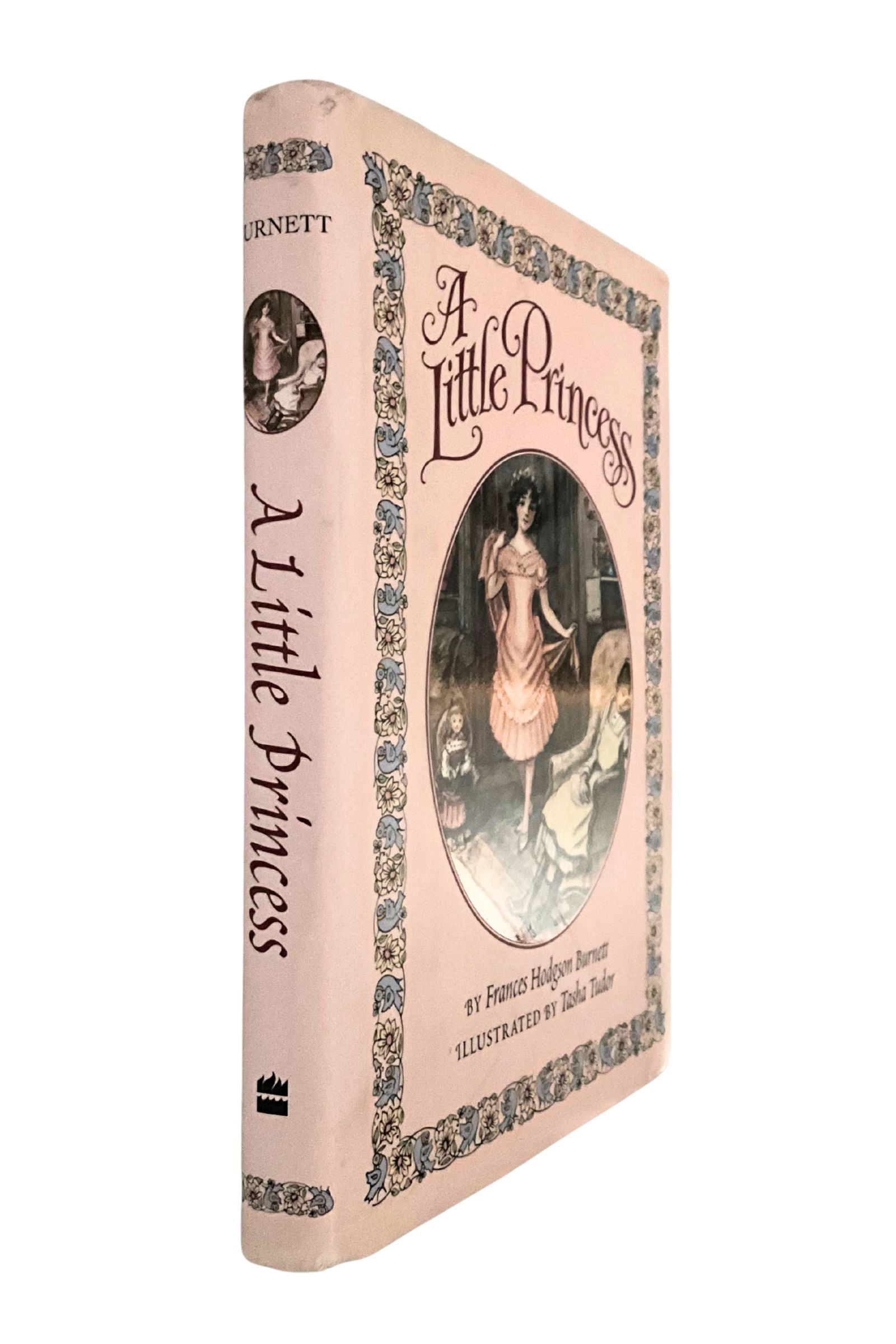 Book titled 'A Little Princess' with decorative cover on a white background. It shows the spine of the book