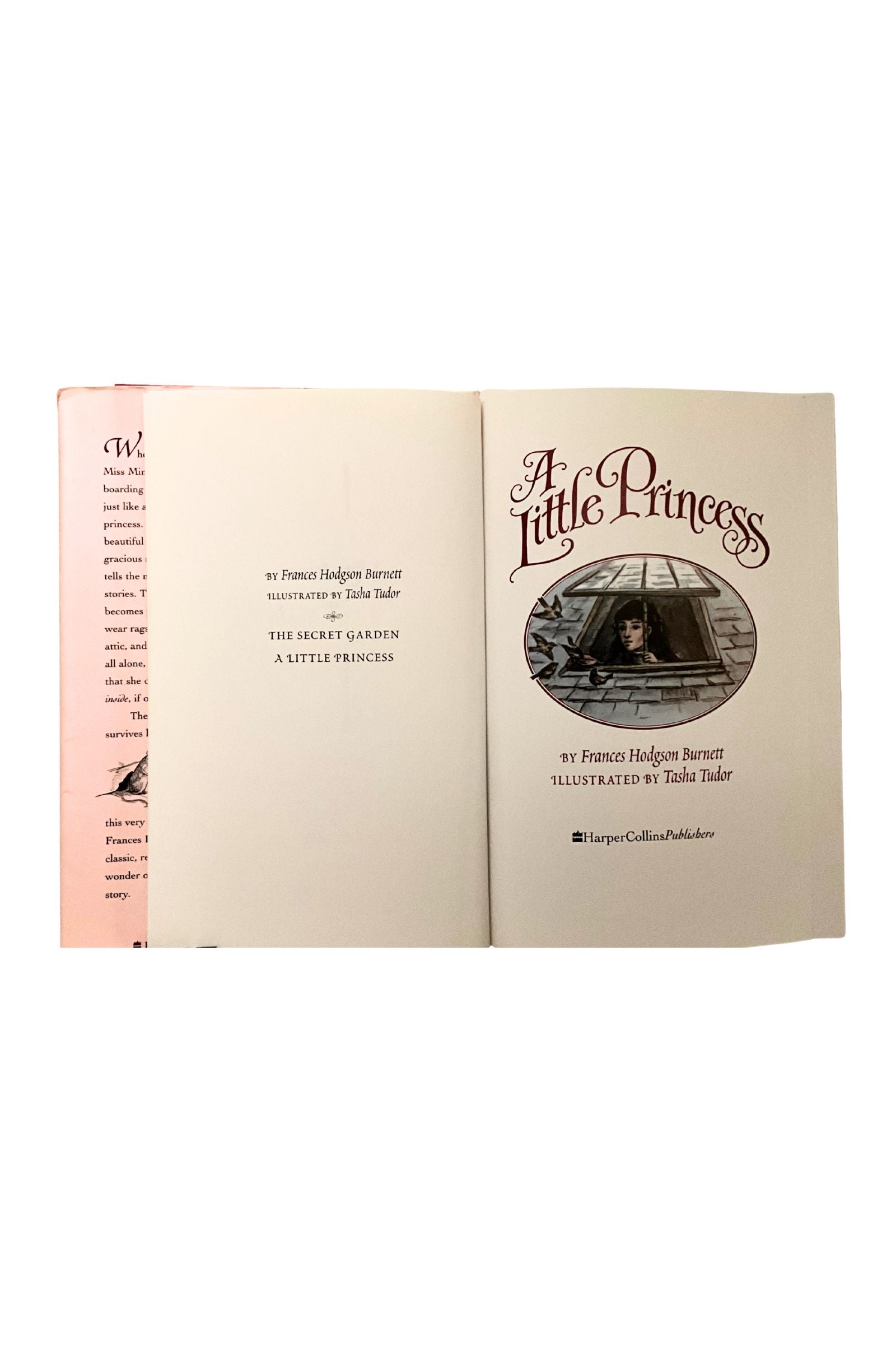 Open book showing the title page on a white background