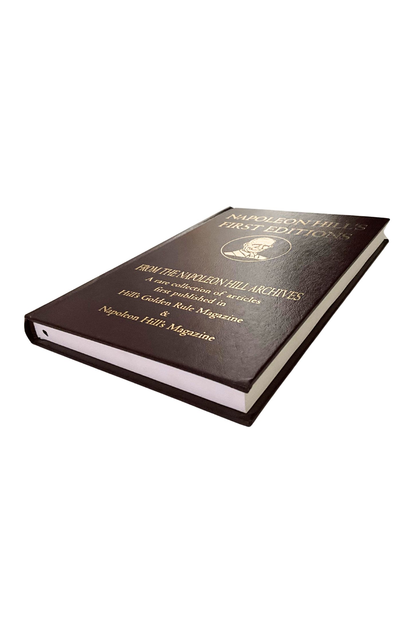 Book titled 'Napoleon Hill's First Editions' on a white background