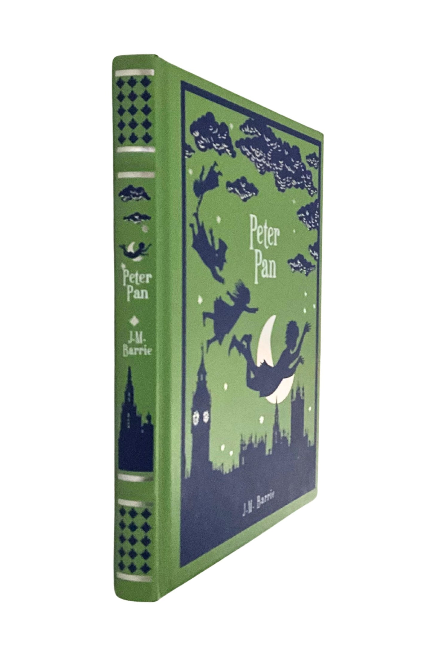 Book cover of 'Peter Pan' with green and blue design