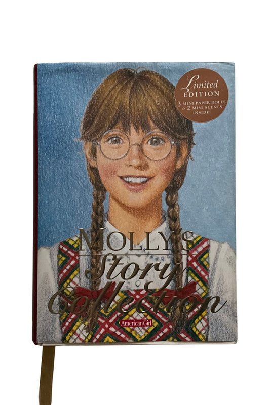 Book cover with a young girl's face and the title'Molly's Story Collection' text on a blue background