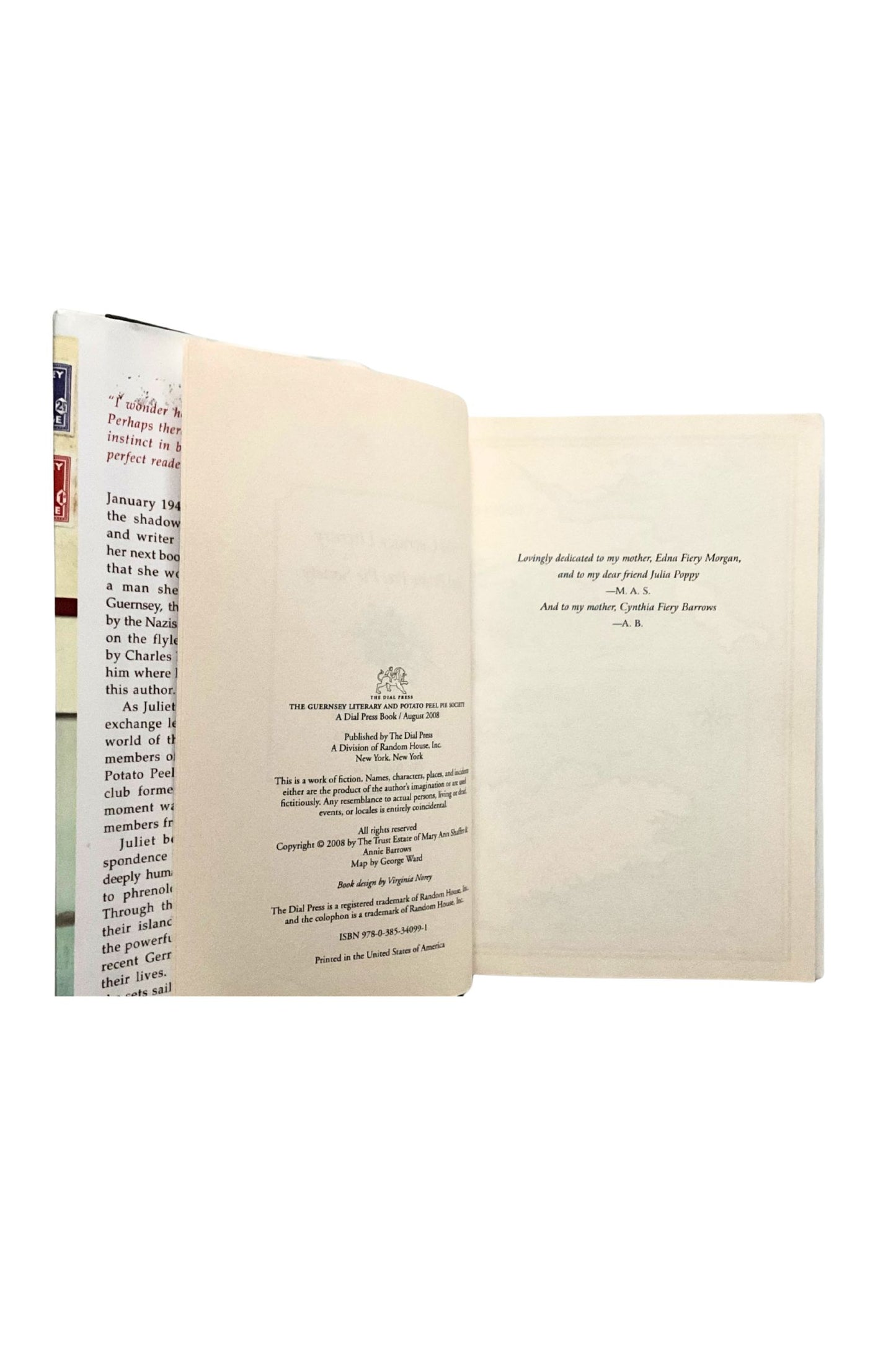 The Guernsey Literary and Potato Peel Pie Society – 2008 Hardcover with Dust Jacket