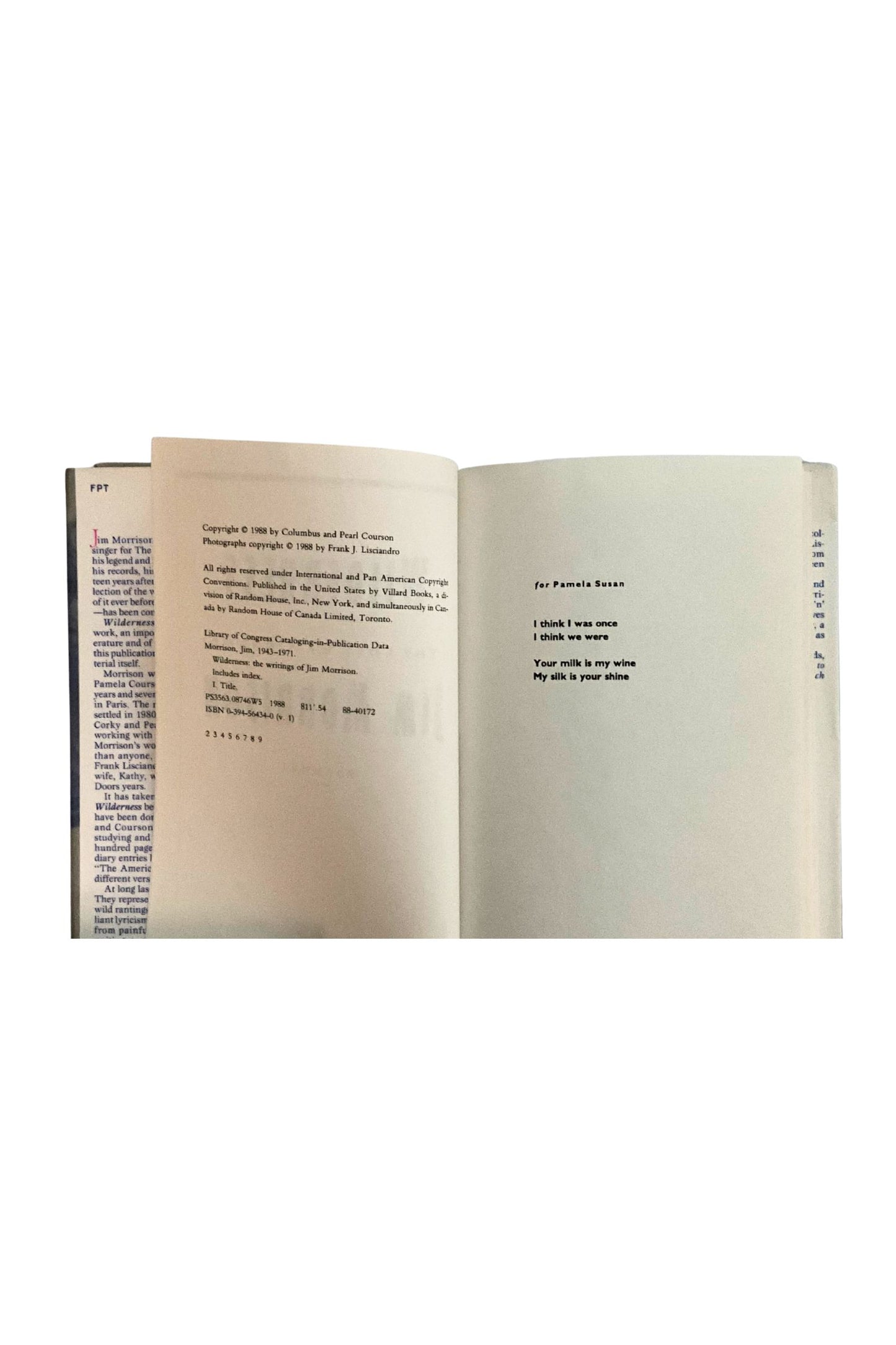 Book opened to the copyright page, shown on a white background