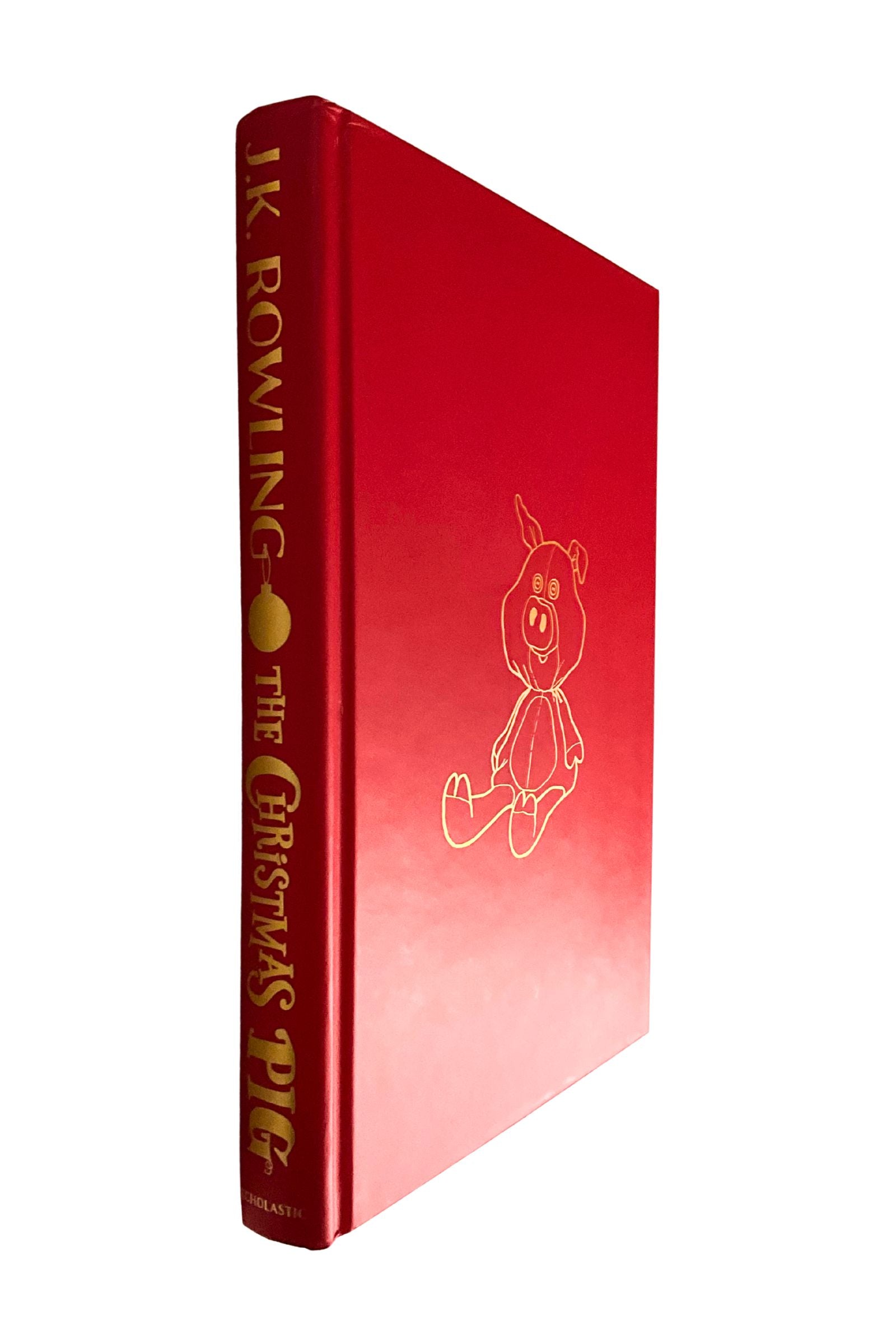 Red book with a cartoon character on a white background