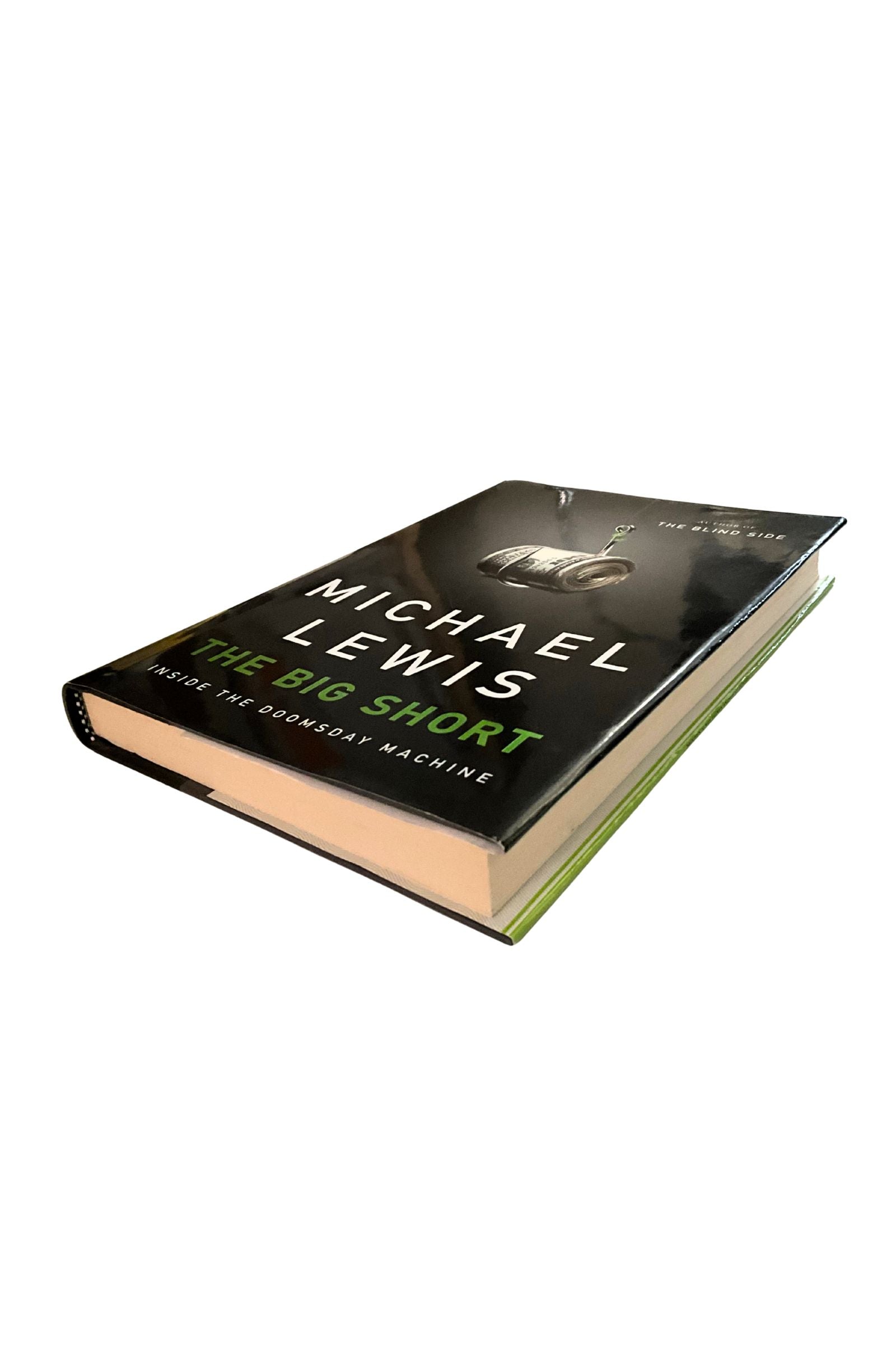 Book titled 'The Big Short' by Michael Lewis on a white background