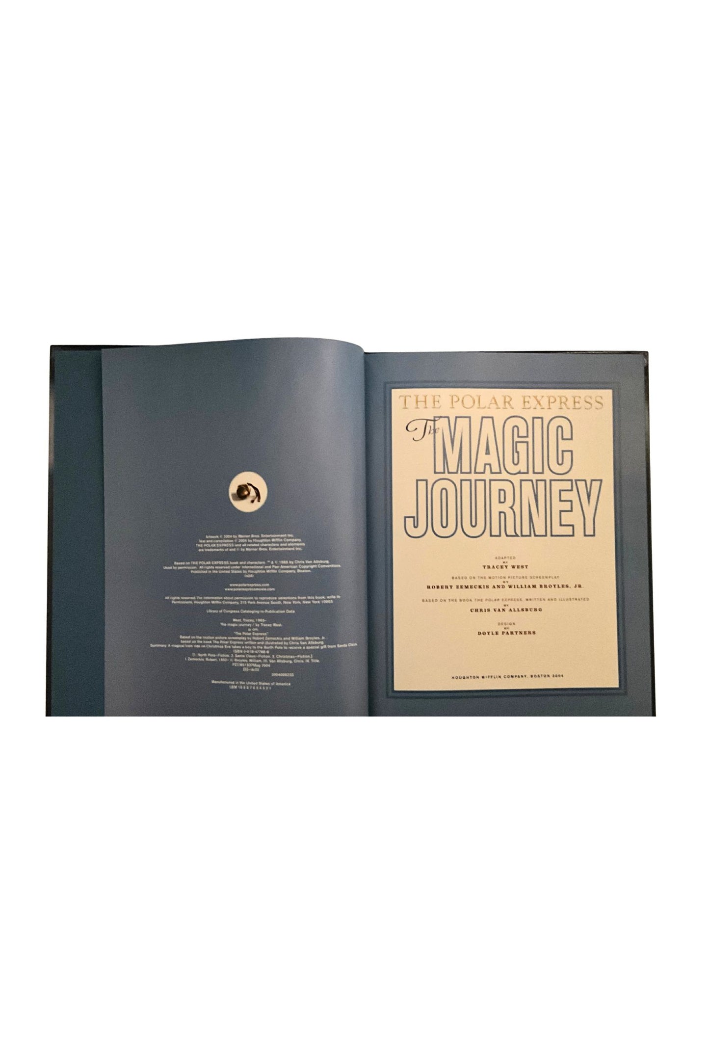 Open book with 'The Magic Journey' title on a white background