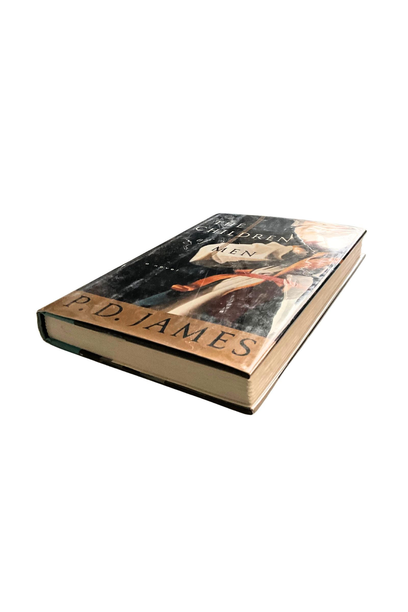 Book titled 'Children of Men' by P.D. James on a white background