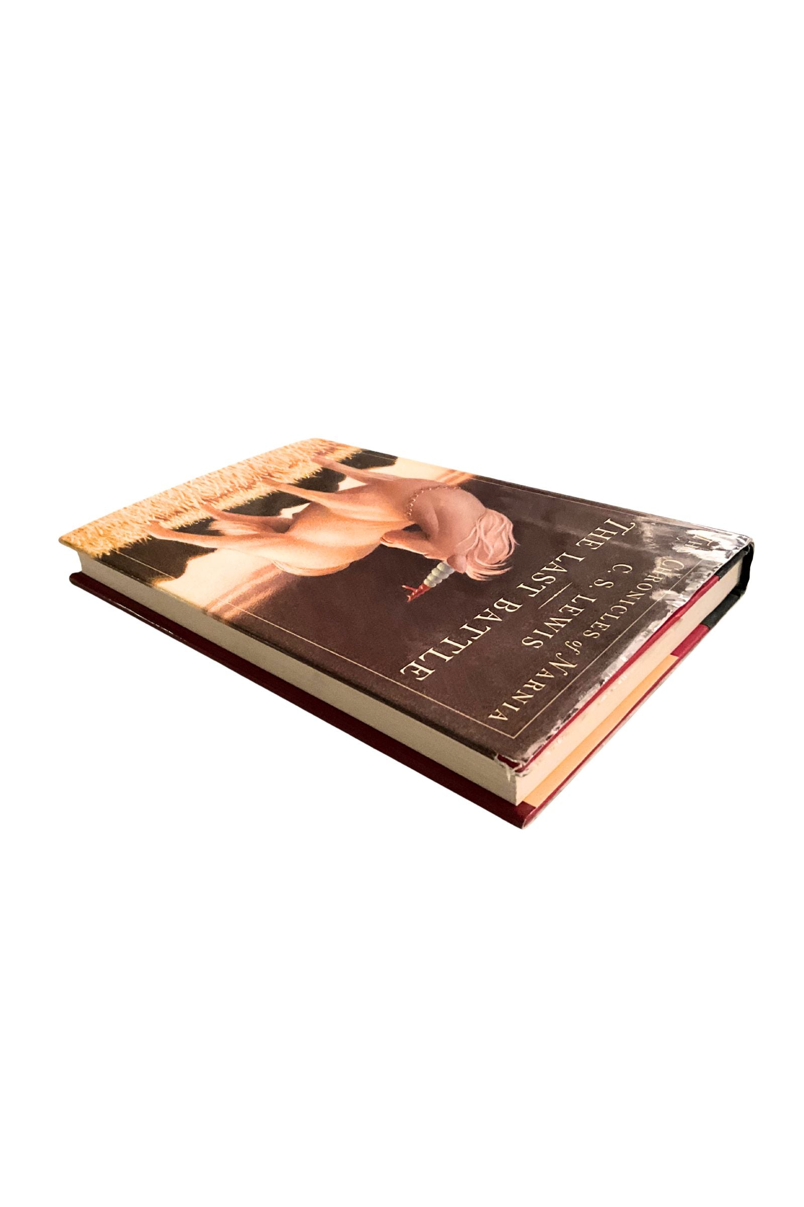 Book with a cover featuring an unicorn standing , shown  on a white background