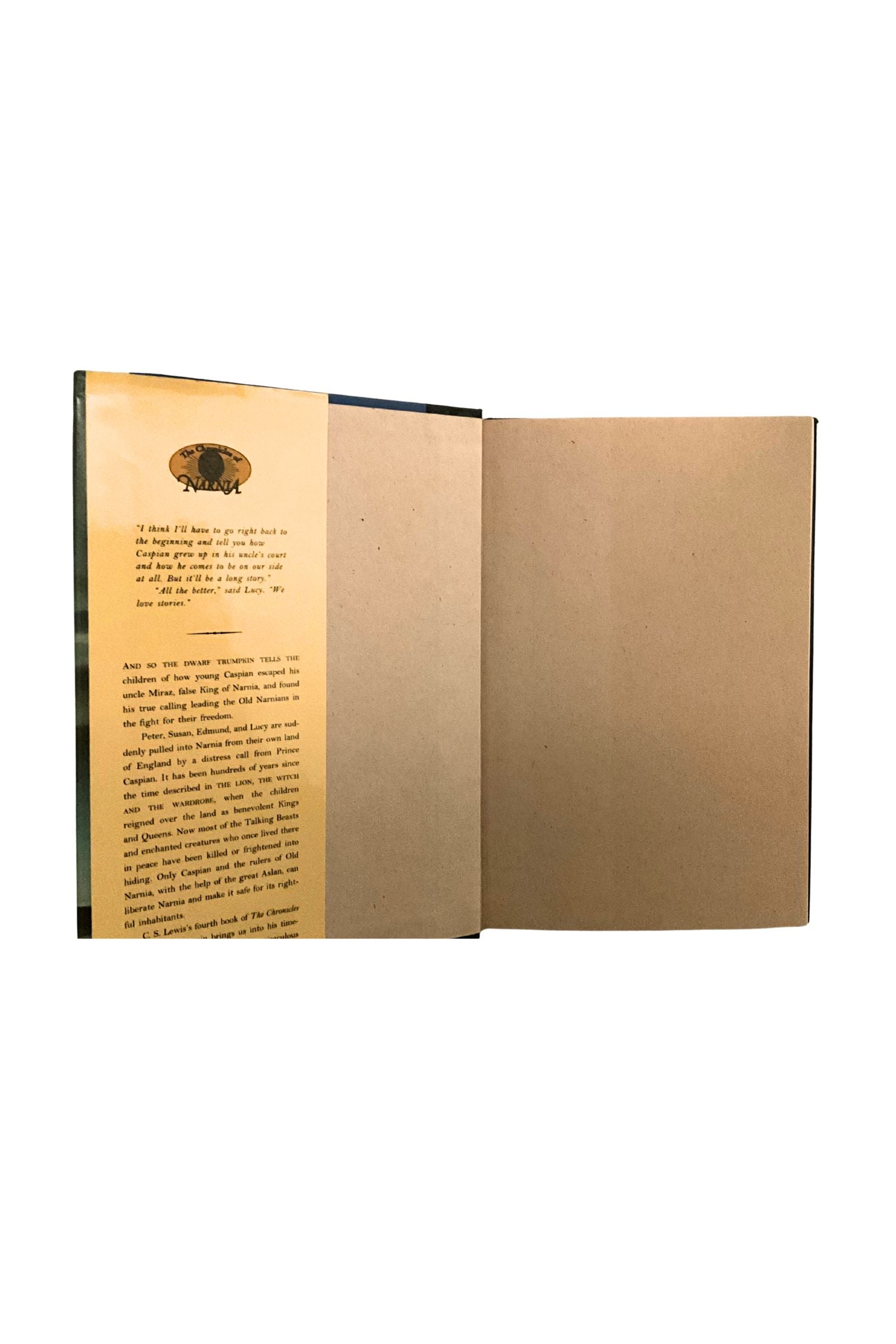 Open book with text and a logo on a white background