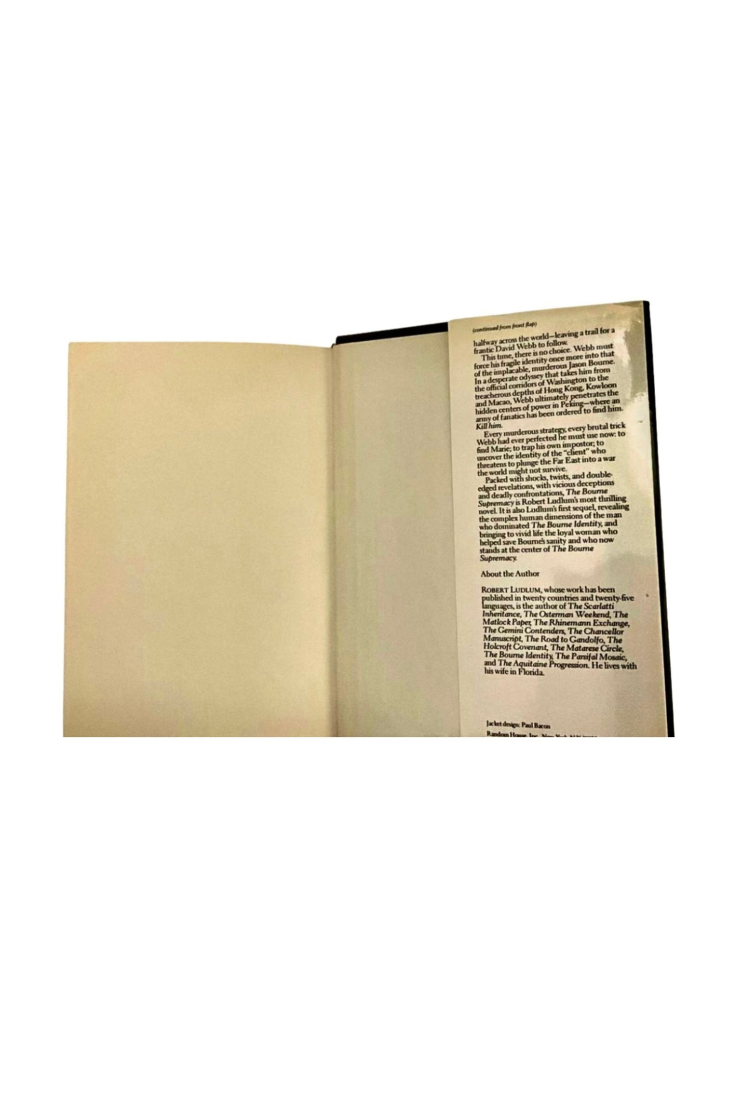 The Bourne Supremacy 1986 First Edition HCDJ