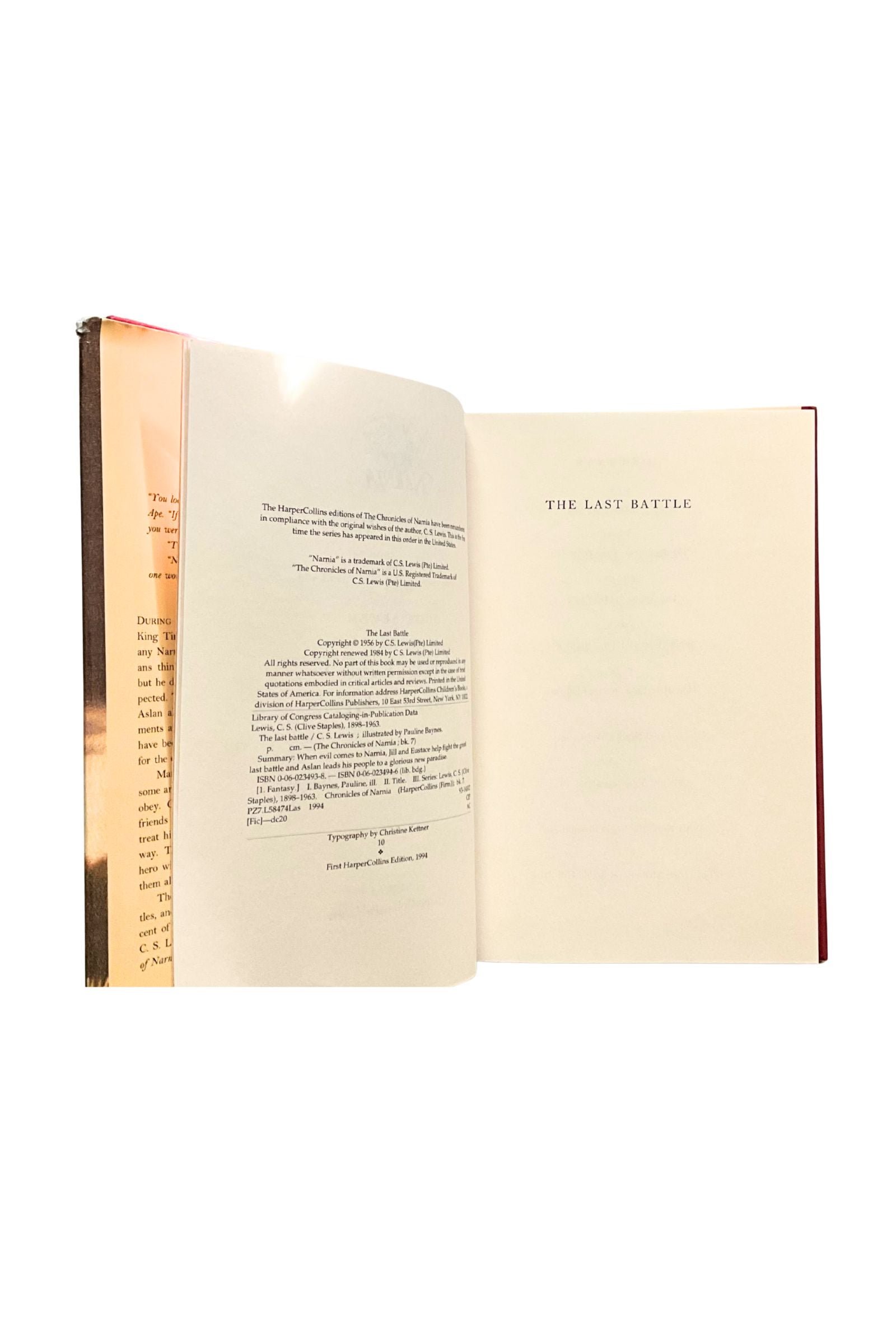 Open book with copyright information on a white background