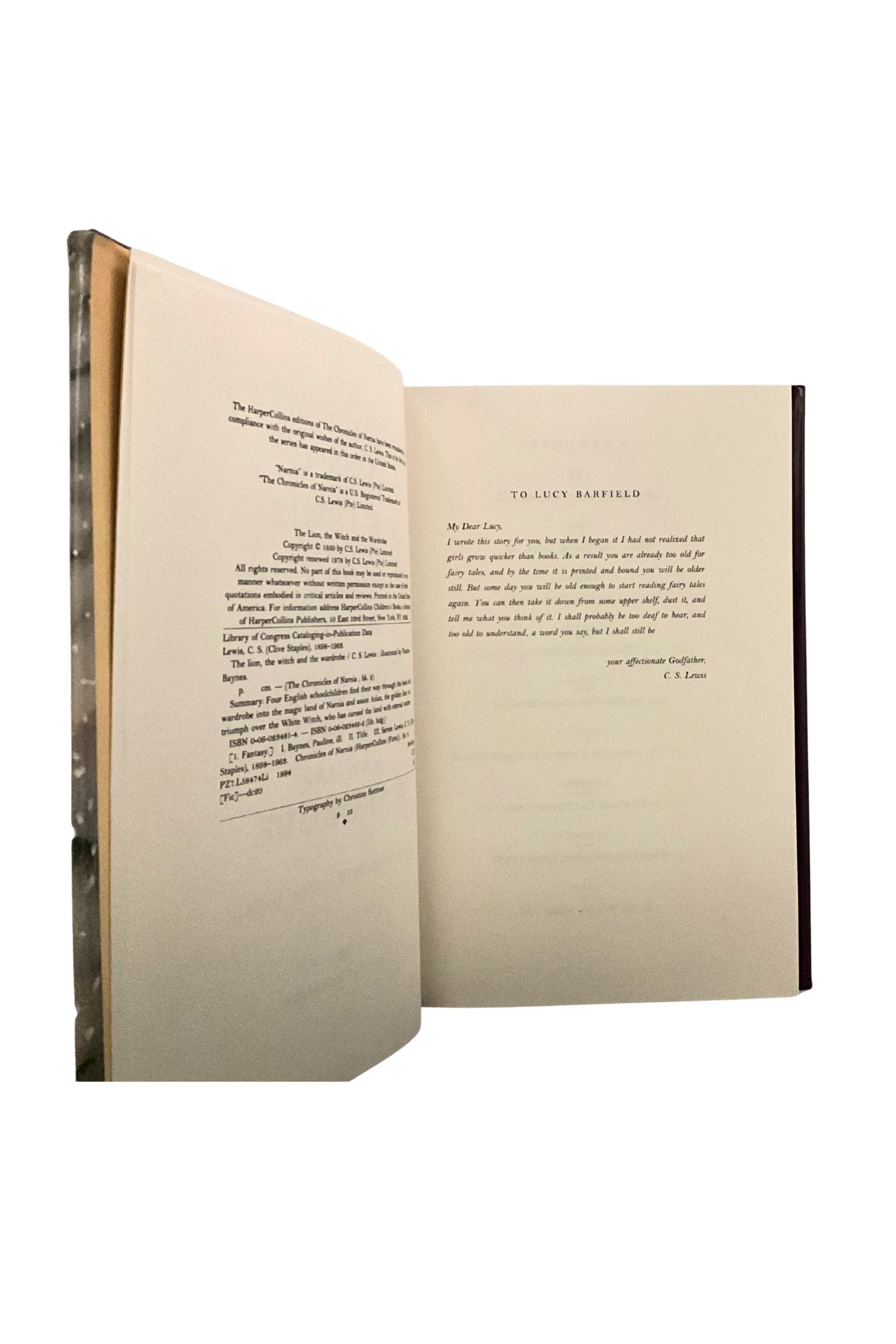 Open book with copyright information ,on a white background